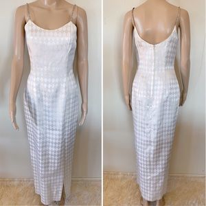 Vintage 90s Diamond Crystal Prom Dress Gown Sz 5/6